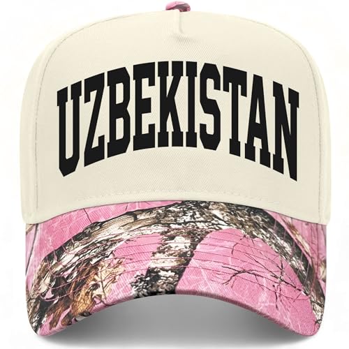 Uzbekistan Collegiate Hat - color: Pink Tree Camo/Natural