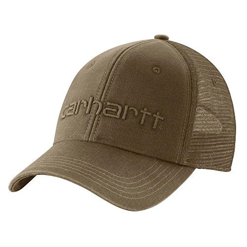 Carhartt Men's Canvas Mesh-Back Logo Graphic Cap - color: Light Brown