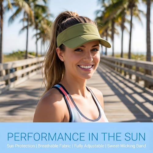 Sun Visors for Women Men Adjustable Folding Cap Running Golf Tennis - color: Green