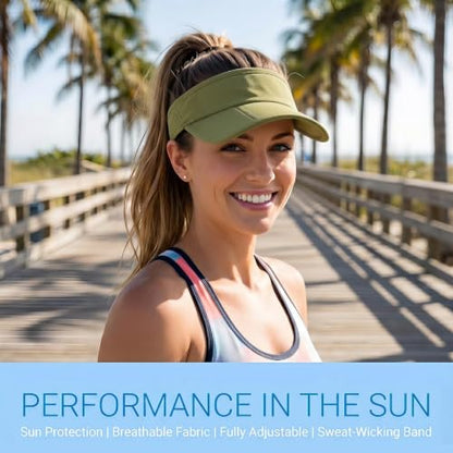 Sun Visors for Women Men Adjustable Folding Cap Running Golf Tennis - color: Green