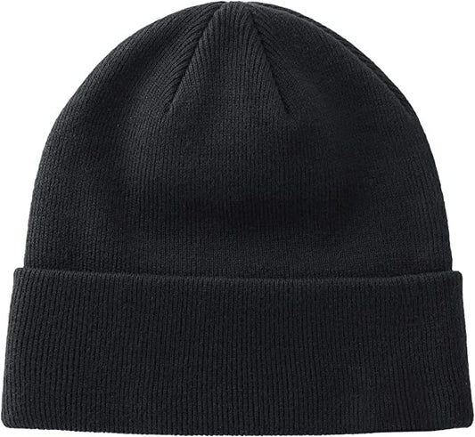 100% Cotton Beanie Hat Winter Hats Women Men Warm Knit Beanies - color: 1pcs Black