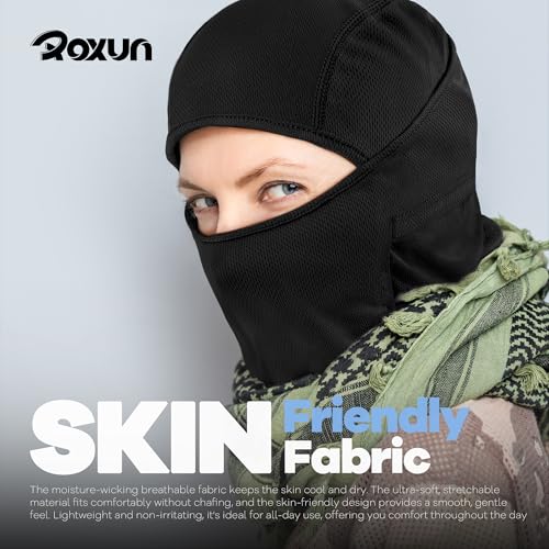 ROXUN Ski Mask Balaclava, Motorcycle Summer Cooling Breathable UV Protector - color: 110-one Red