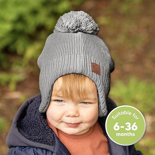 KeaBabies Baby Beanies, Winter Baby Hats for Boys, Girls (Gray, 6-36M) - color: Gray
