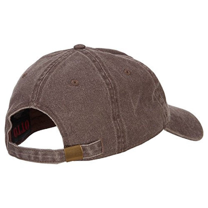 e4Hats.com Pine Tree Embroidered Washed Buckle Cap - color: Brown