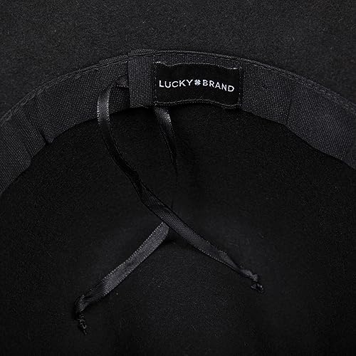 Lucky Brand Womens Ranger Hat | Wide Brim | Felt | Rancher | Americana | Western Inspired | Classic | Fashion | Cowboy - color: Boater - Black