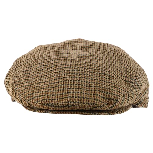 Trendy Apparel Shop Plaid Checker Patterend Newsboy Ivy Flat Cap - color: Tan, size: Large