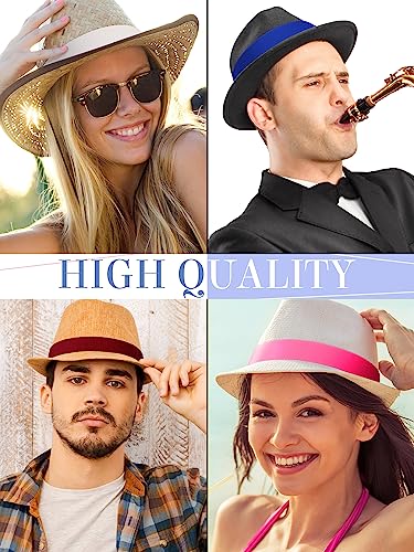 Liitrsh 15 Pcs Stretchable Hat Bands Ribbon for Panama Hats - color: Dark Colors