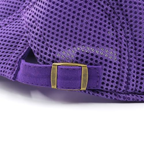 Lifup Unisex Mesh Newsboy Hat Breathable Summer Flat Cap - color: Purple