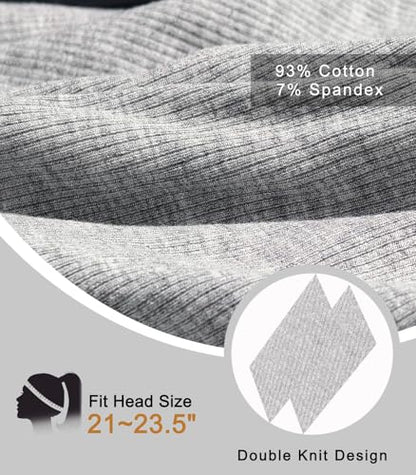 Slouchy Beanie for Women Men Thin Knit Winter Hat 93% Cotton Beanies - color: Light Grey