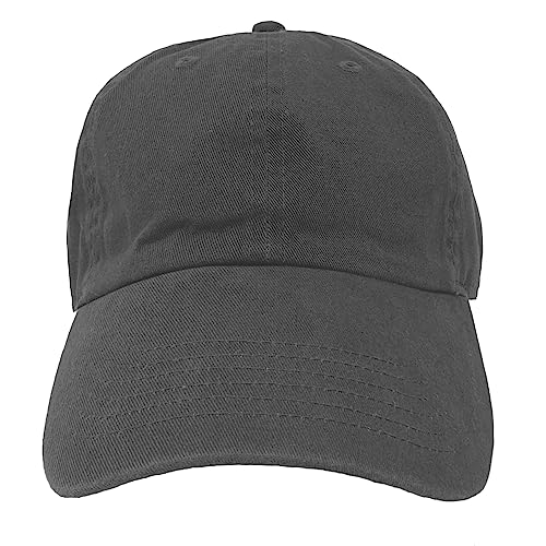 Glory Max 100% Cotton Baseball Cap Classic Plain Low Profile Golf Dad Hat Buckle Adjustable - color: Charcoal