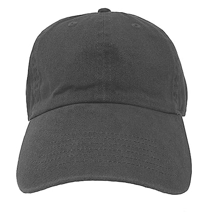 Glory Max 100% Cotton Baseball Cap Classic Plain Low Profile Golf Dad Hat Buckle Adjustable - color: Charcoal