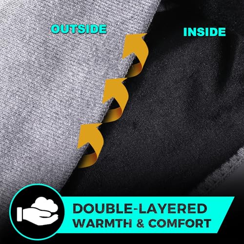 WTACTFUL 1-2 Pack Ear Muffs Ear Warmers, Winter Extra Thick Fleece for Men - color: Black, Gray