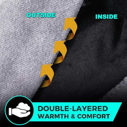 WTACTFUL 1-2 Pack Ear Muffs Ear Warmers, Winter Extra Thick Fleece for Men - color: Black, Gray