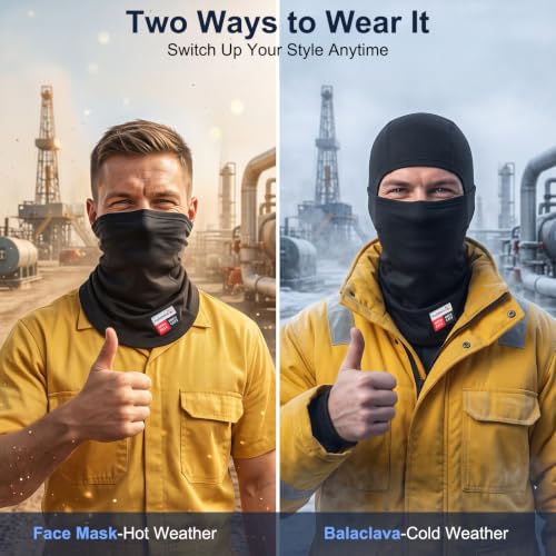 Fullsheild FR Balaclava CAT2 7oz Flame-Retardant Cotton Face Mask, NFPA2112 - color: Black