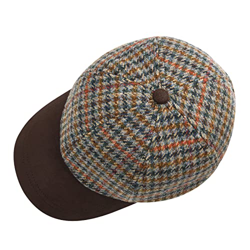 BOTVELA Men Wool Adjustable Tweed Baseball Cap - color: P Houndstooth 2
