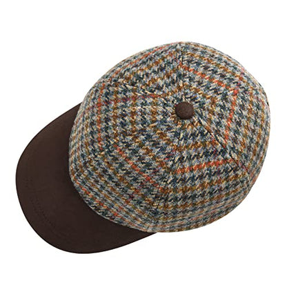 BOTVELA Men Wool Adjustable Tweed Baseball Cap - color: P Houndstooth 2