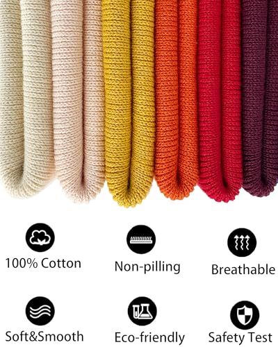 100% Cotton Beanie Lengthen Cuffed Beanies Knit Winter Hats Unisex - color: 1-army Green