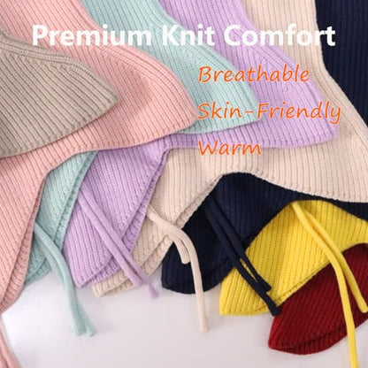Knit Balaclava for Women Winter Hats Ski Mask Face Cover Neck Warmer - color: Grey