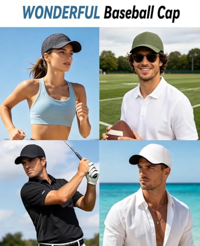 ZOORON Uncrushable Baseball Cap, Seamless Hats with Breathable Air Holes - color: Grey Mix