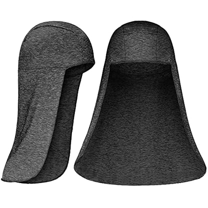 Geyoga 2 Pieces Hard Hat Sun Shade Cooling Skull Cap Neck Cover Elastic Fishing Hat for Women Men Outdoor Dark Gray
