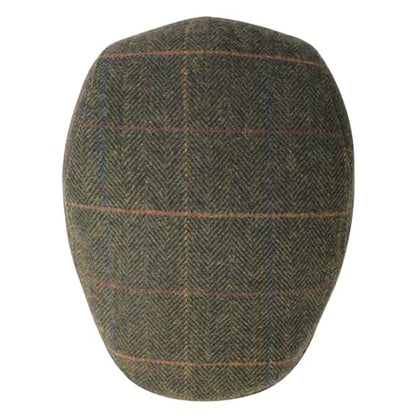 FEINION Men Wool Blend Flat Cap Tweed Newsboy Ivy Hat - color: Plaid Green