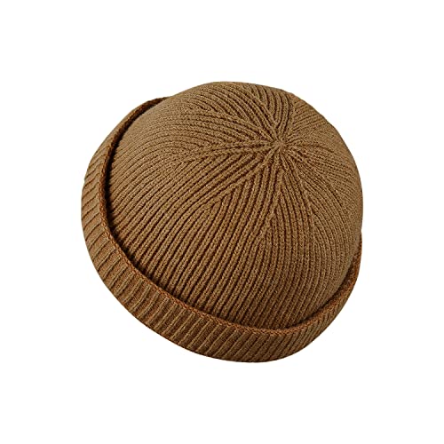 Croogo Brimless Hat Beanie Docker Cap Rolled Cuff Worker Sailor Skullcap - color: Ct47-brown