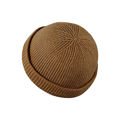 Croogo Brimless Hat Beanie Docker Cap Rolled Cuff Worker Sailor Skullcap - color: Ct47-brown