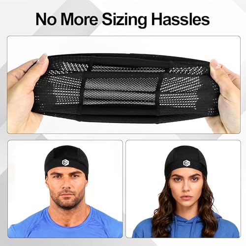 3Pcs Breathable Mesh Skull Caps for Men Women, Quick Dry Lightweight Sweat Helmet Liner Beanie, Hair Cooling Cap - color: 6pc 2*black & 2*white & 2*gray