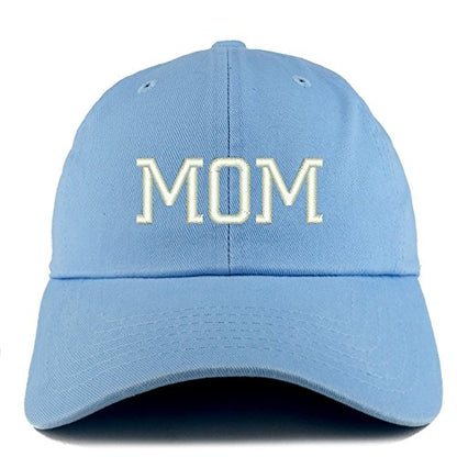 Trendy Apparel Shop Mom Embroidered Low Profile Soft Cotton Dad Hat Cap - color: Sky