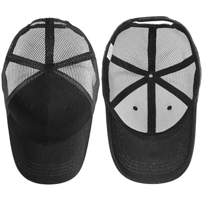 Falari 12 Pack Bulk Wholesale Mesh Trucker Hats 5 Panel and 6 Panel Baseball Caps for Men and Women - color: 6 Panel - Black
