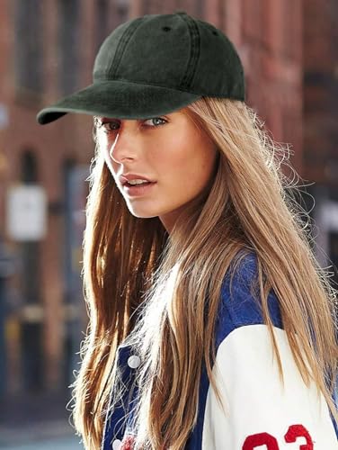 Edoneery Baseball Cap for Men and Women, Low Profile Washed Cotton Dad Hat - color: Army Green