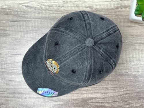 Adjustable Embroidery Animal Baseball Hat for Kid Toddler Child - color: Chick (Washed Black)