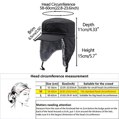 Winter Trapper Hunting Hat,Tweed Ear Flaps Cap,Berber Fleece Lined - color: Black