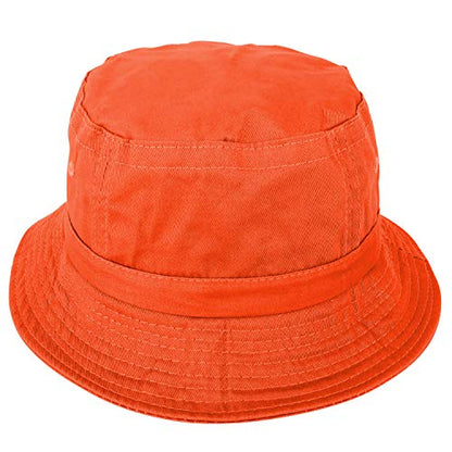 Armycrew Pigment Dyed Washed 100% Cotton Unisex Bucket Hat - color: Orange