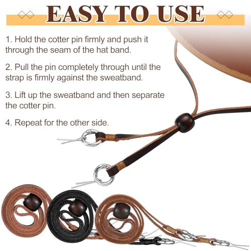 Wavwavw Leather Stampede Strings for Cowboy Hats Chin Straps