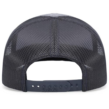 Pacific Headwear Melange Heather Low-Profile Trucker - color: Grey Heather/Navy/Grey Heather
