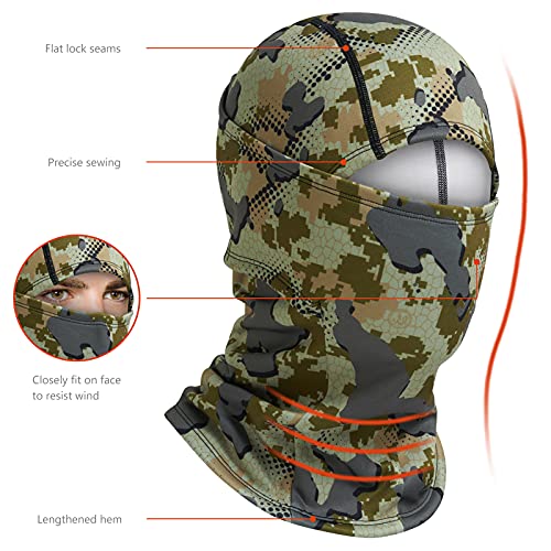 BASSDASH Winter Balaclava Fleece Ski Mask Ninja Hood Neck Warmer Fishing Hunting - color: Open Terrain
