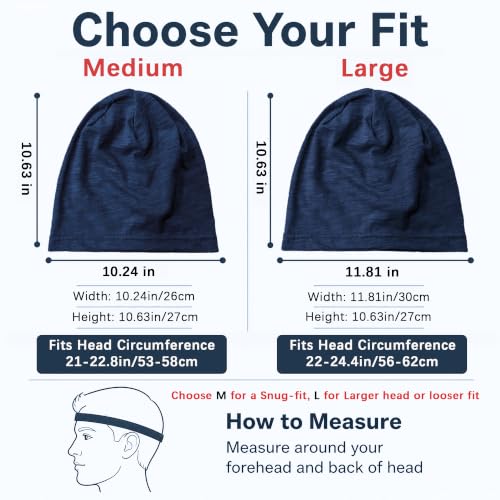 vidsel 100% Cotton Slouchy Beanie, Lightweight Summer Hats for Women Men - color: 1pc Navy Blue, size: Medium