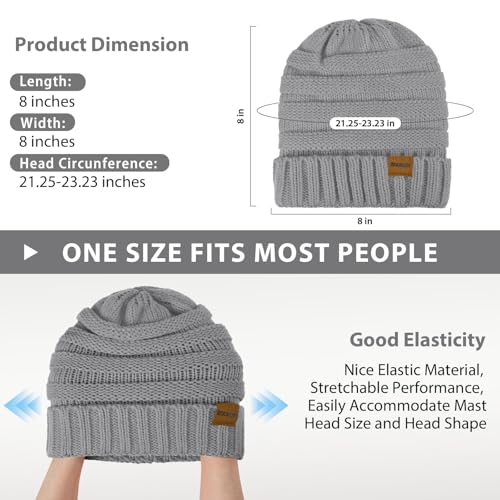 ZOORON Womens Winter Hat Slouchy Beanies for Women Cable Knit Beanie Hats - color: 1pack- Light Gray