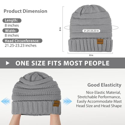 ZOORON Womens Winter Hat Slouchy Beanies for Women Cable Knit Beanie Hats - color: 1pack- Light Gray