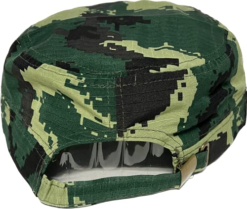 Mrlahat Camo Castro Cadet Army Caps Military Flat Top Baseball Dad Sun Hats Adjustable Metal Buckle - color: Digital 6