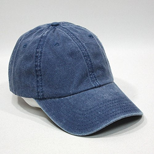 Plain Washed Cotton Adjustable 6 Panel Dad Hat Baseball Cap - color: Navy