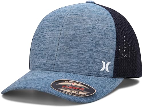 Hurley Mens Mini Icon Mesh Panel Fitted Trucker Baseball Cap - color: Mystic Navy, size: Small-Medium
