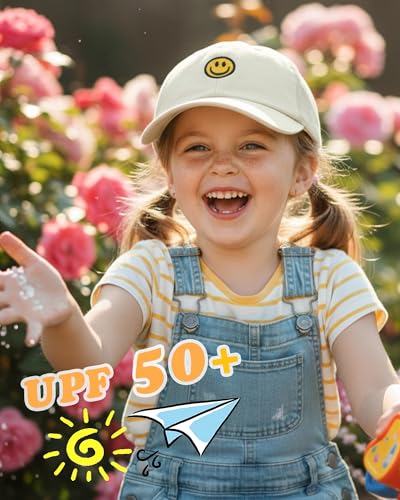 SONMONY Toddler Hat Smile Face Kids Baseball Cap Adjustable Cute Hat 3-12Y - color: Mesh-beige