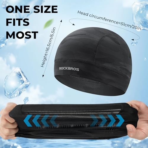 ROCKBROS Helmet Liner Skull Cap for Cycling Motorcycle Men Women Cooling - color: Grey & Blue
