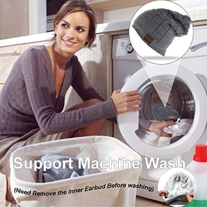 Wireless Music Hat Beanie for Men Women Headphones Wireless Earbuds Headset Music Audio Stereo Earphone Boys Girls Beanie hat Winter Cap Outdoor Sport Business Truck Driver Deep Grey - color: Deep Grey