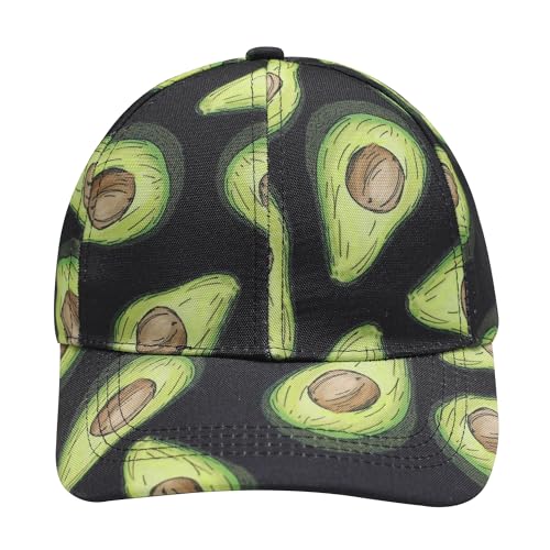 ZLYC Women Fashion Floral Print Baseball Cap Hawaiian Snapback Dad Hat - color: Avocado Black, size: One Size