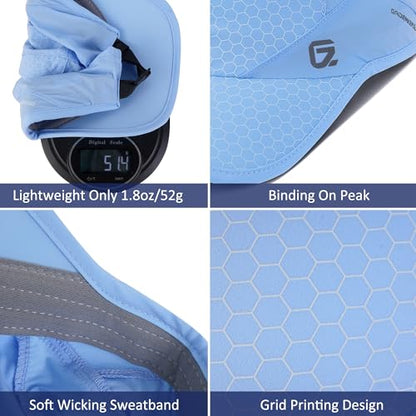 GADIEMKENSD Stretch Running Hat with Soft Brim, Quick Dry, Unstructured, Unisex-Adult - color: Sky Blue