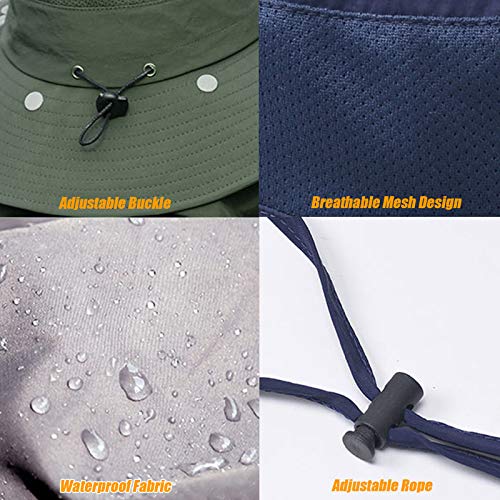 Fishing Hat for Men & Women, Sun Protection Hat with Face Cover & Neck Flap - color: Dark Grey