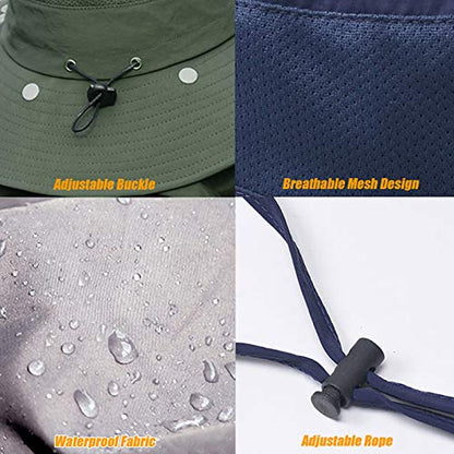 Fishing Hat for Men & Women, Sun Protection Hat with Face Cover & Neck Flap - color: Dark Grey